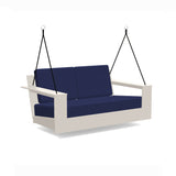 Nisswa Recycled Outdoor Porch Swing Outdoor Lounge Loll Designs Fog Canvas Navy 