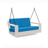 Nisswa Recycled Outdoor Porch Swing Outdoor Lounge Loll Designs Fog Canvas Regatta Blue 