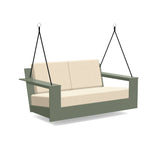 Nisswa Recycled Outdoor Porch Swing Outdoor Lounge Loll Designs Sage Canvas Flax 