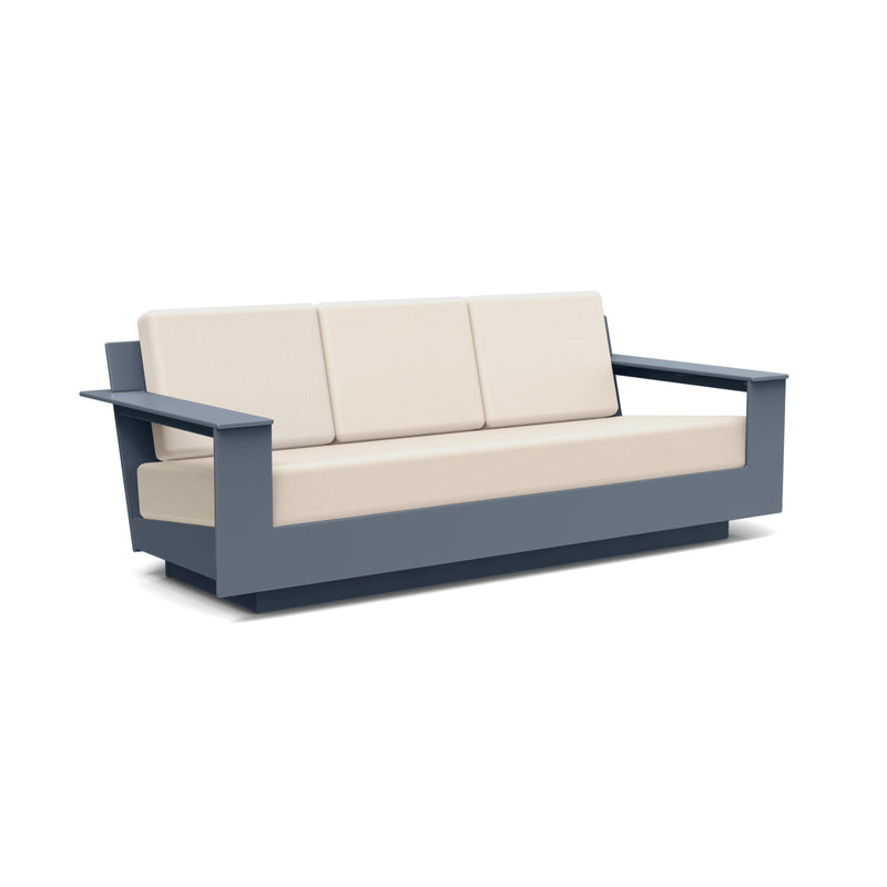 Nisswa Recycled Outdoor Sofa Outdoor Lounge Loll Designs Ash Blue Canvas Flax 