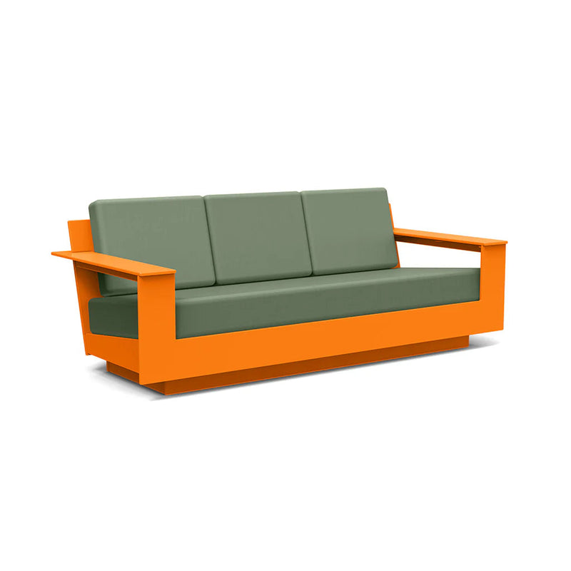 Nisswa Recycled Outdoor Sofa Outdoor Sofas Loll Designs Sunset Orange Canvas Fern 