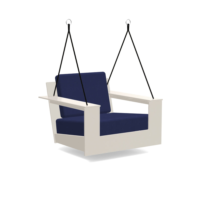 Nisswa Recycled Outdoor Swing Outdoor Lounge Loll Designs Fog Canvas Navy 