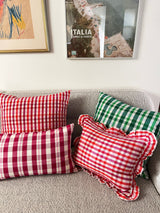 Noel Ruffle Plaid Pillow Throw Pillows Archive New York 