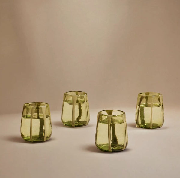 Olivia Green Olive Glass Set