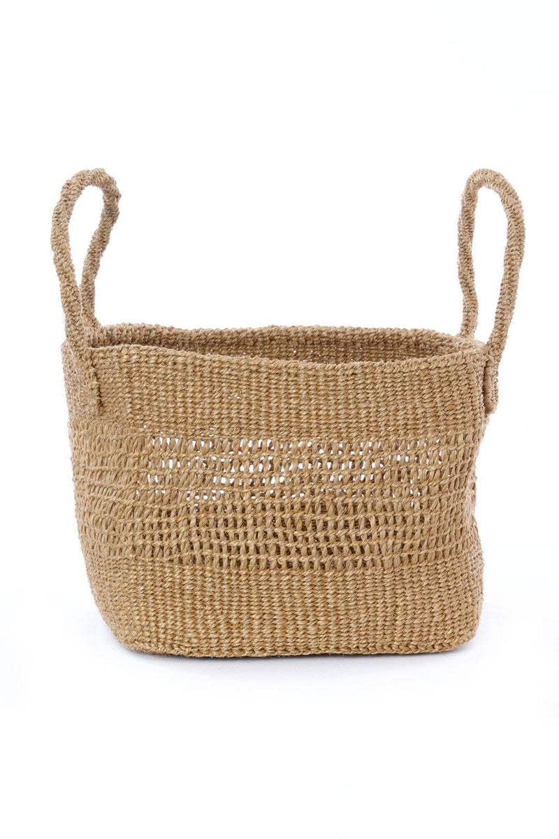 Open Weave Blue Sisal Nesting Basket Set Baskets with Handles Swahili African Modern 