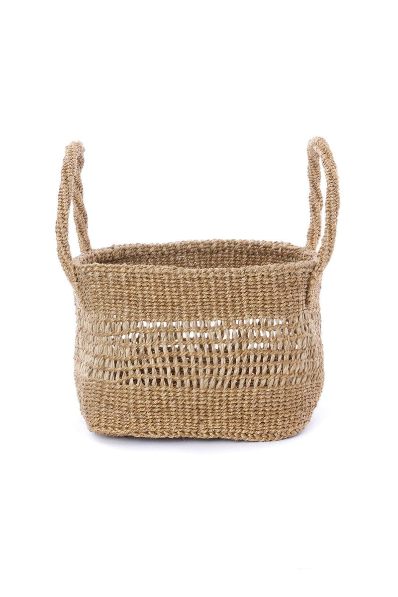 Open Weave Blue Sisal Nesting Basket Set Baskets with Handles Swahili African Modern 