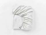 Organic Crinkled Percale Fitted Sheet Fitted Sheets Coyuchi Alpine White Twin 