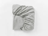 Organic Crinkled Percale Fitted Sheet Fitted Sheets Coyuchi Pewter Twin 