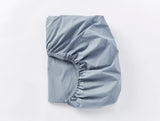 Organic Percale Fitted Sheet Fitted Sheets Coyuchi Steel Blue Twin 