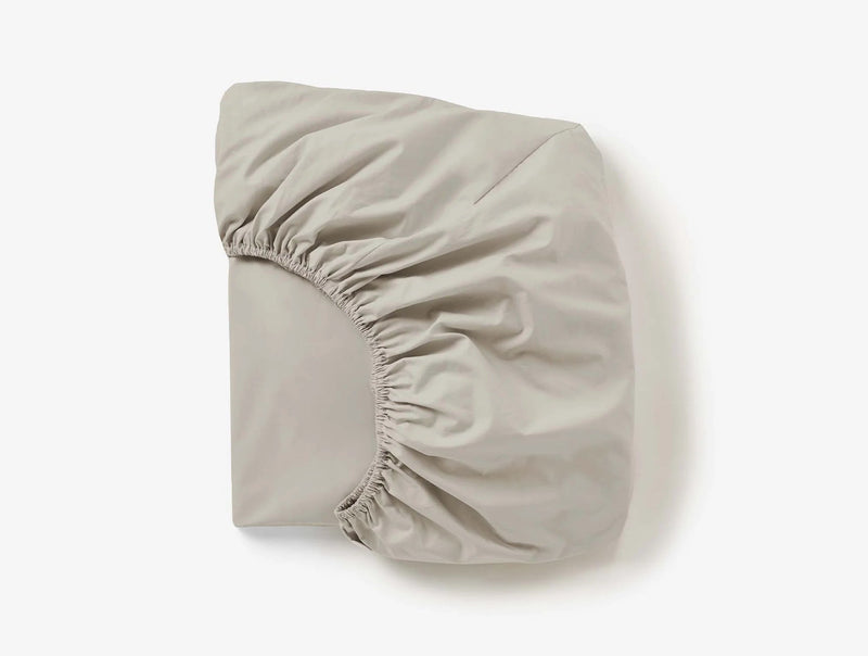 Organic Percale Fitted Sheet Fitted Sheets Coyuchi Stone Twin 