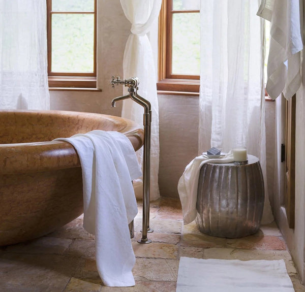 Orkney Heavyweight Linen Bath Makeover Set Towels Rough Linen Off-White 