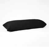 Orkney Heavyweight Linen Body Pillow Cover Pillowcases Rough Linen Black 