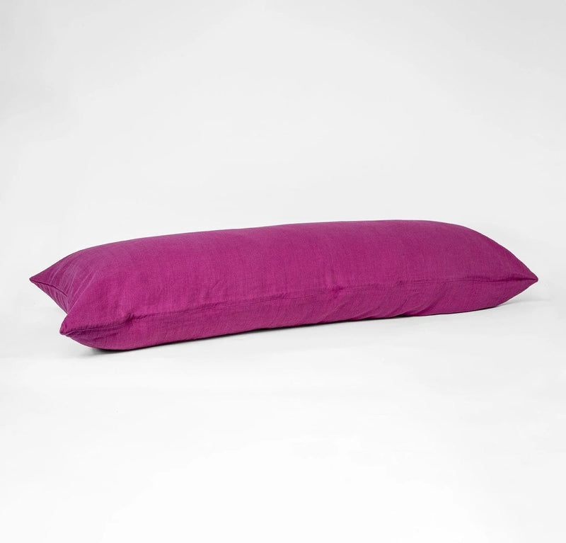 Orkney Heavyweight Linen Body Pillow Cover Pillowcases Rough Linen Orchid Purple 