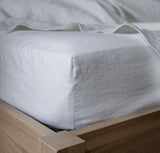 Orkney Heavyweight Linen Fitted Sheet Fitted Sheets Rough Linen Off-White Twin Standard