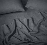 Orkney Heavyweight Linen Pillowcase Pillowcases Rough Linen Charcoal Standard Single