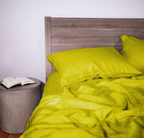 Orkney Heavyweight Linen Pillowcase Pillowcases Rough Linen Pear Yellow Standard Single