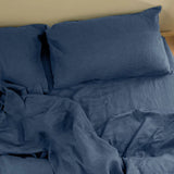 Orkney Heavyweight Linen Pillowcase Pillowcases Rough Linen Vintage Blue Standard Single
