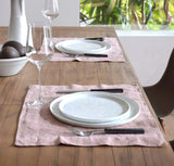 Orkney Heavyweight Linen Placemat Table Linens Rough Linen Dusk Pink 