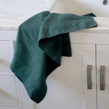 Orkney Heavyweight Linen Towel Set Towels Rough Linen Forest Blue 