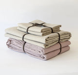 Orkney Midweight Linen Summer Bedding Set Sheet Sets Rough Linen Dusk Pink/Natural Beige Queen Standard Fitted