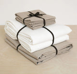 Orkney Midweight Linen Summer Bedding Set Sheet Sets Rough Linen Off-White/Natural Beige Queen Standard Fitted