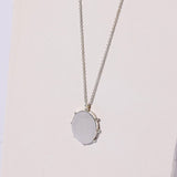 Oval Faux Locket Necklace Necklaces Mulxiply Sterling Silver 