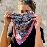 Oversized Blockprint Cotton Scarf Scarves Last Chance Textiles 