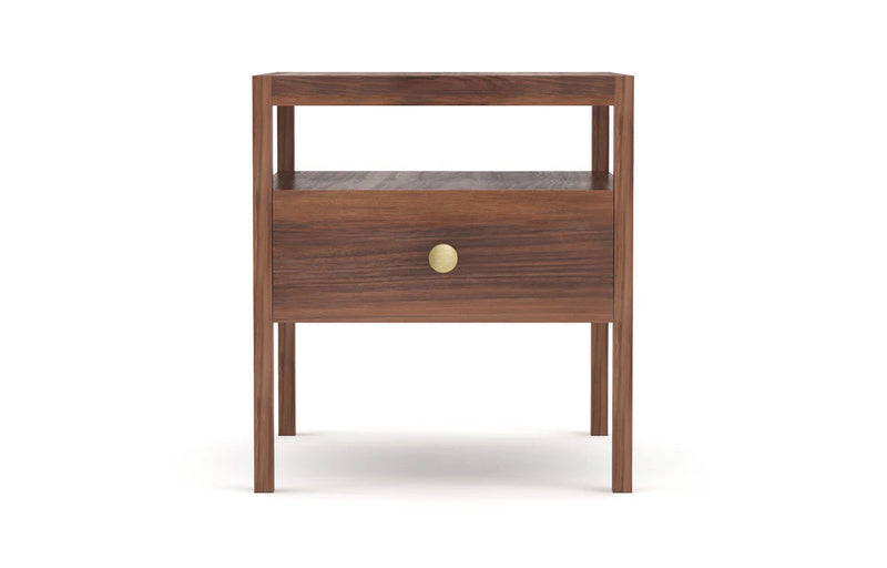 Palder Nightstand Nightstand Medley Walnut Brass Knob 