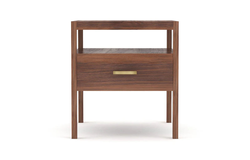 Palder Nightstand Nightstand Medley Walnut Brass Pull 