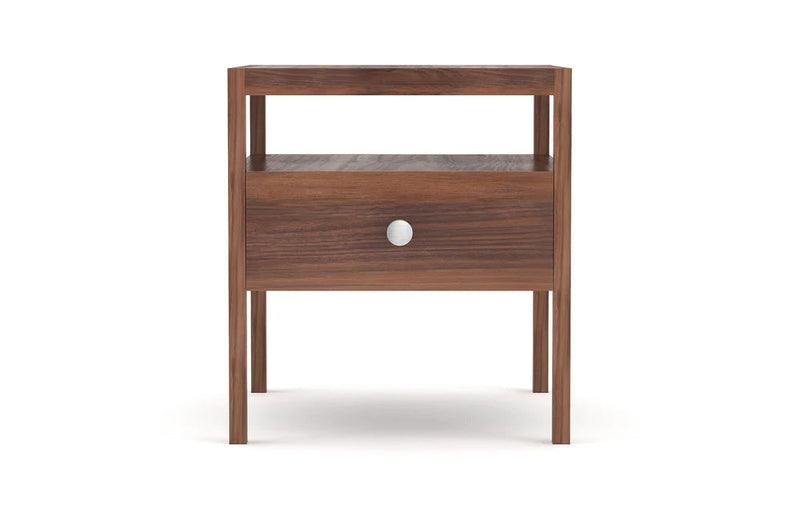 Palder Side Table Side Tables Medley Walnut Brushed Nickel Knob 