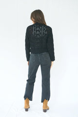 Paneros Clothing Diana Pointelle Cardigan in Black sweater Paneros Clothing 