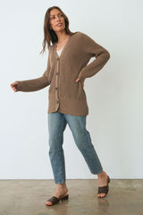 Paneros Clothing Emily Cardigan in Mocha sweater Paneros Clothing 