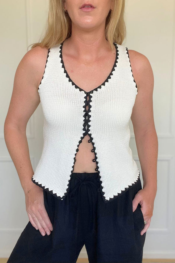 Paneros Clothing Piper Crochet Vest sweater Paneros Clothing 