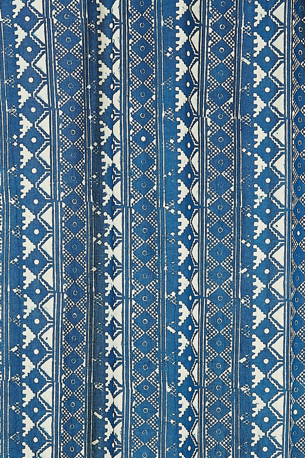 Phulkari Indigo Lightweight Curtain Panel Curtains Ichcha 