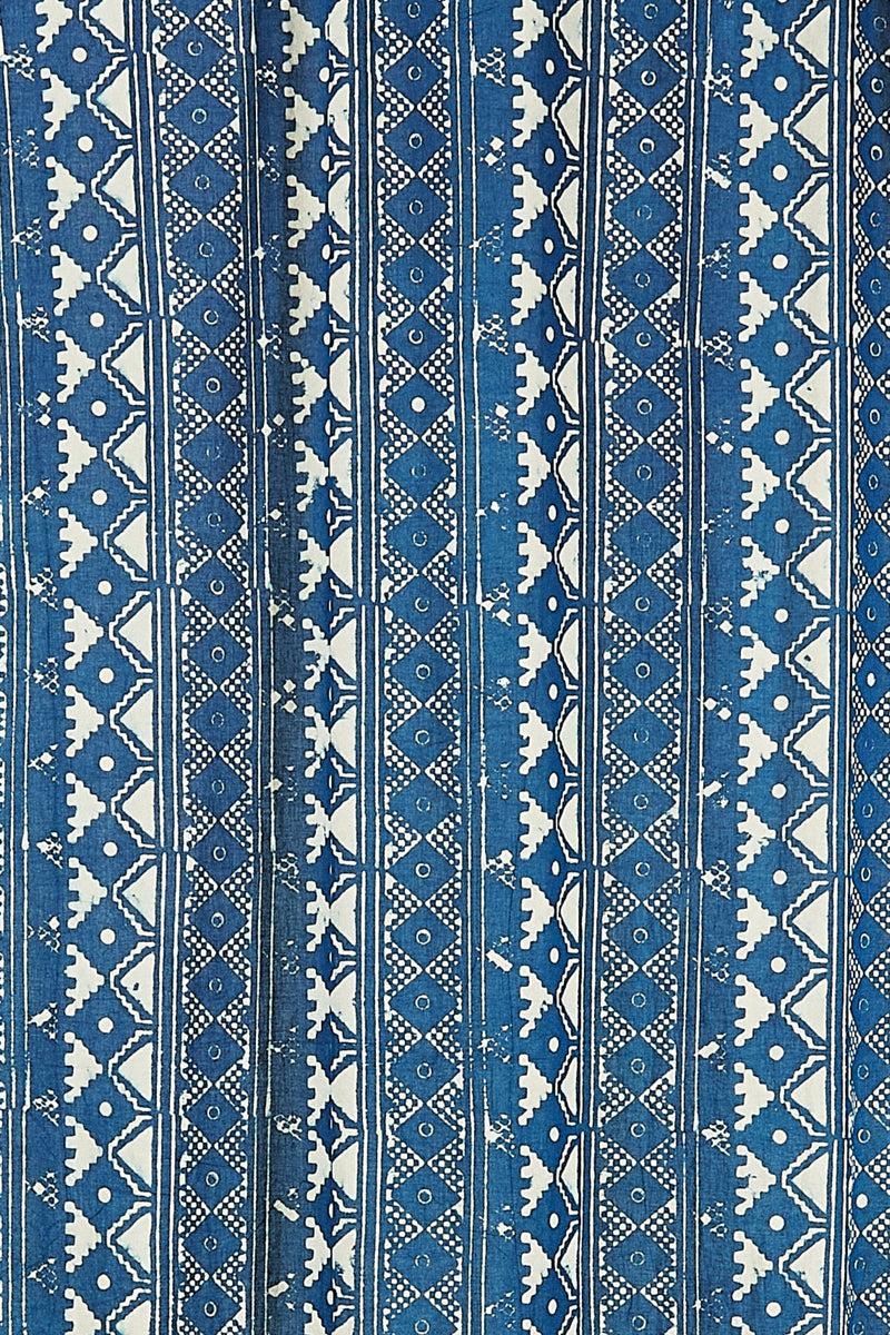 Phulkari Indigo Lightweight Curtain Panel Curtains Ichcha 