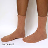 Pima Cotton Crew Sock 3-Pack Unisex Socks PROCLAIM Maya Nude White White