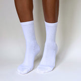 Pima Cotton Crew Sock 3-Pack Unisex Socks PROCLAIM White White White