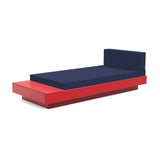 Platform One Outdoor Chaise Lounge with Table Outdoor Seating Loll Designs Apple Red Canvas Navy 