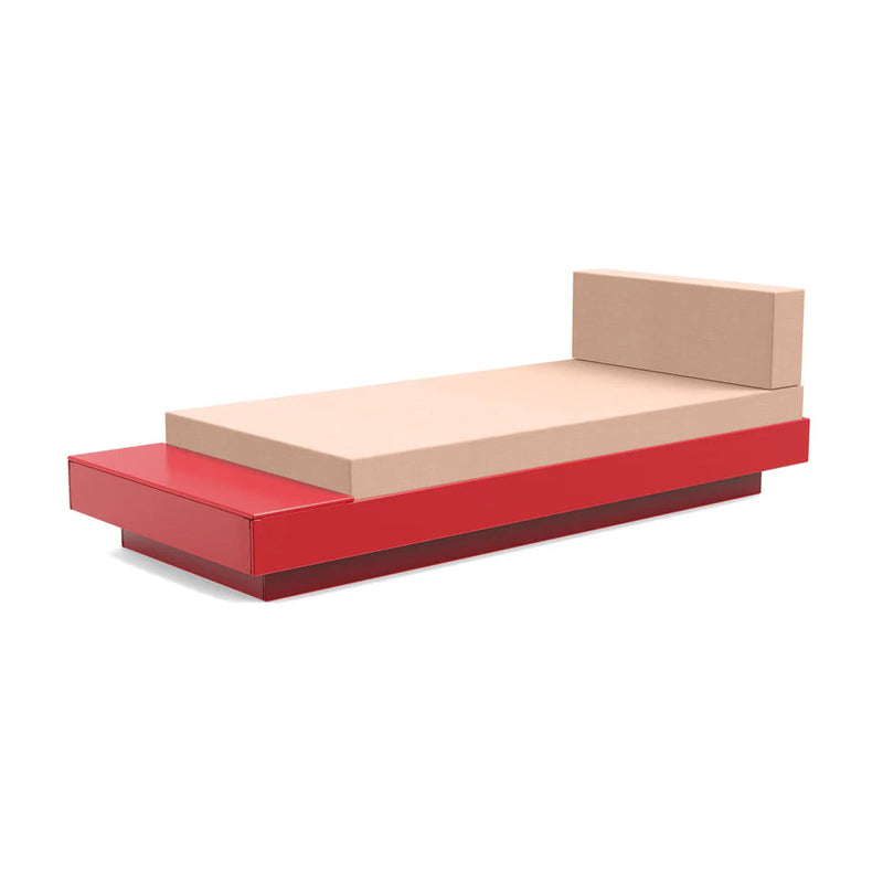 Platform One Outdoor Chaise Lounge with Table Outdoor Seating Loll Designs Apple Red Cast Petal 