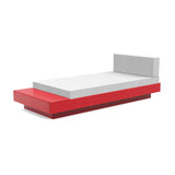 Platform One Outdoor Chaise Lounge with Table Outdoor Seating Loll Designs Apple Red Cast Silver 