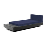 Platform One Outdoor Chaise Lounge with Table Outdoor Seating Loll Designs Black Canvas Navy 