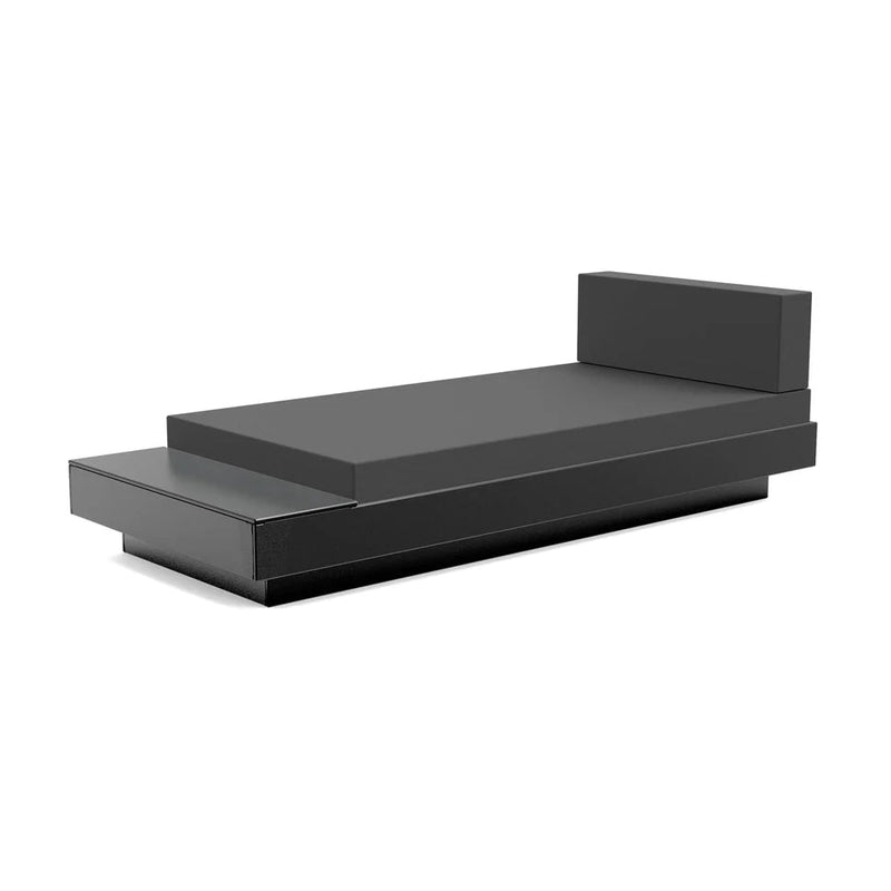 Platform One Outdoor Chaise Lounge with Table Outdoor Seating Loll Designs Black Cast Charcoal 