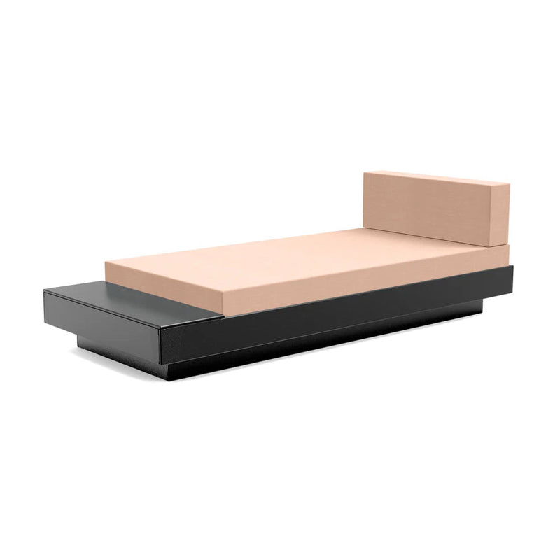 Platform One Outdoor Chaise Lounge with Table Outdoor Seating Loll Designs Black Cast Petal 