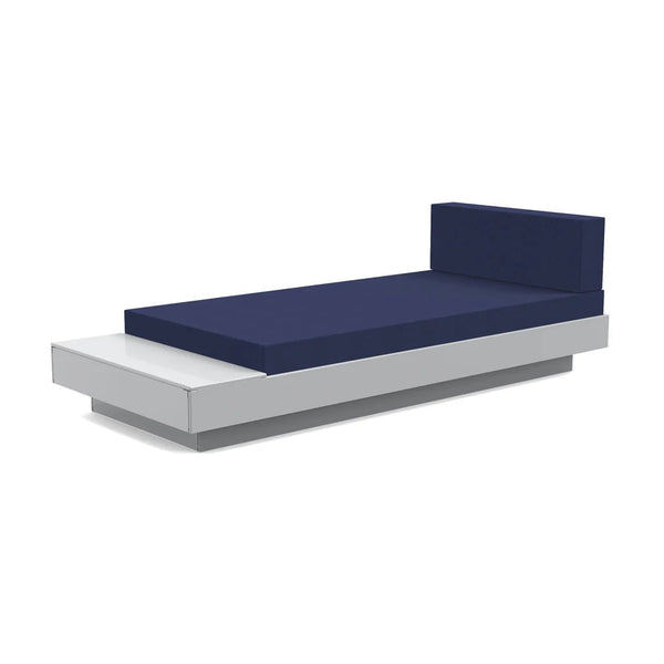 Platform One Outdoor Chaise Lounge with Table Outdoor Seating Loll Designs Driftwood Canvas Navy 