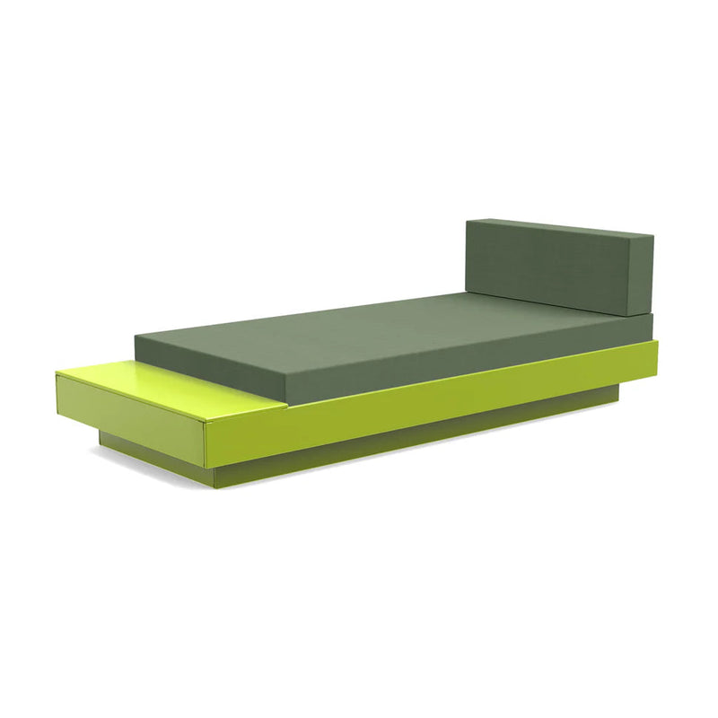 Platform One Outdoor Chaise Lounge with Table Outdoor Seating Loll Designs Leaf Green Canvas Fern 