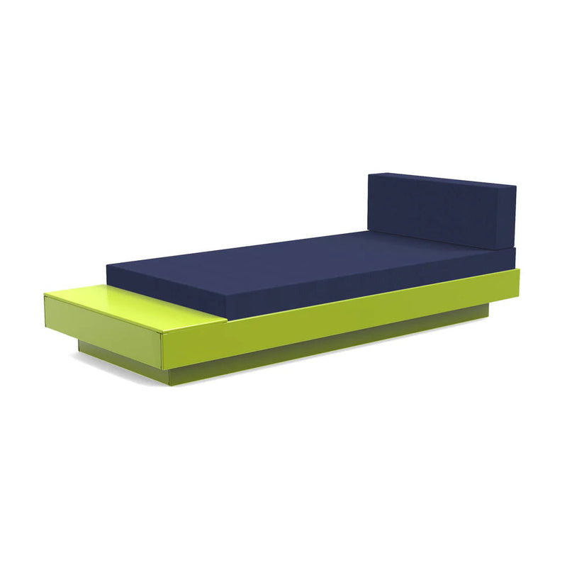 Platform One Outdoor Chaise Lounge with Table Outdoor Seating Loll Designs Leaf Green Canvas Navy 