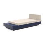 Platform One Outdoor Chaise Lounge with Table Outdoor Seating Loll Designs Navy Blue Canvas Flax 