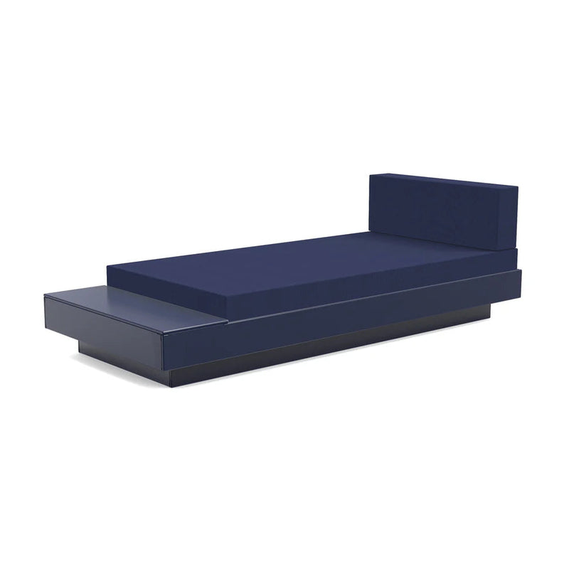 Platform One Outdoor Chaise Lounge with Table Outdoor Seating Loll Designs Navy Blue Canvas Navy 