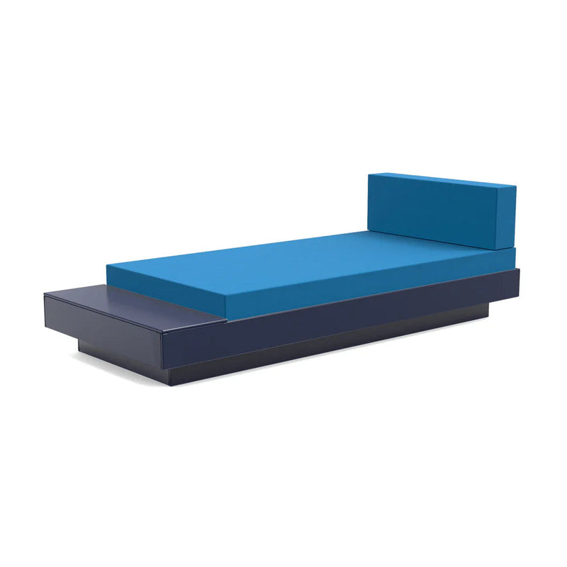 Platform One Outdoor Chaise Lounge with Table Outdoor Seating Loll Designs Navy Blue Canvas Regatta Blue 