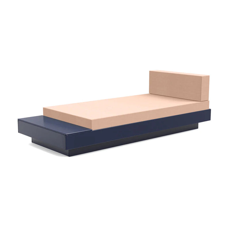 Platform One Outdoor Chaise Lounge with Table Outdoor Seating Loll Designs Navy Blue Cast Petal 